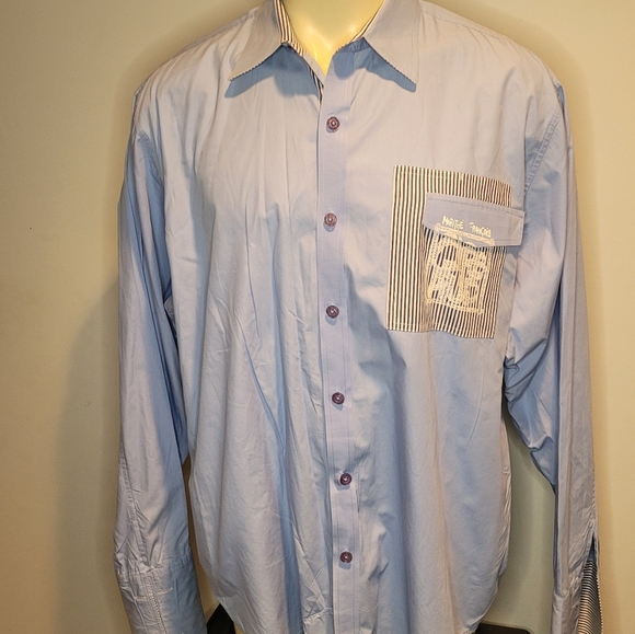Vintage Le Jean de Marithe Francois Girbaud Dress Shirt XXL - Picture 12 of 12